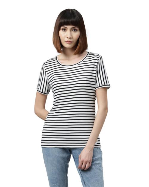 Striped Round-Neck Top