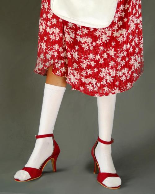 Kitten Heeled Sandals with Ankle-Strap