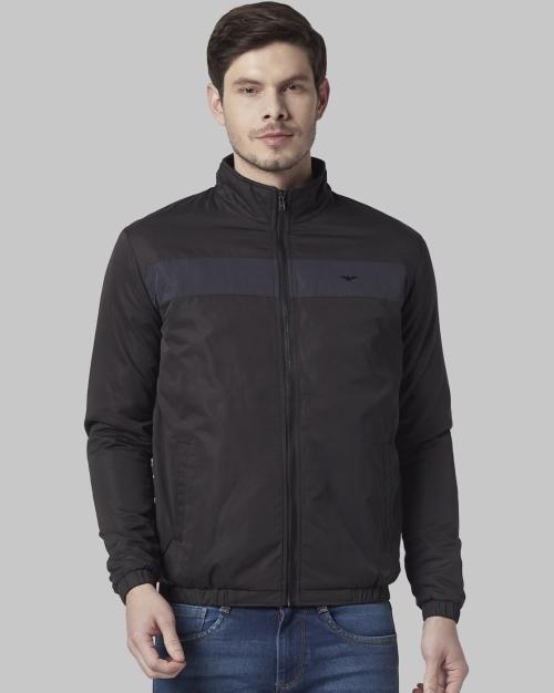 Turtle-Neck Zip-Front Biker Jacket