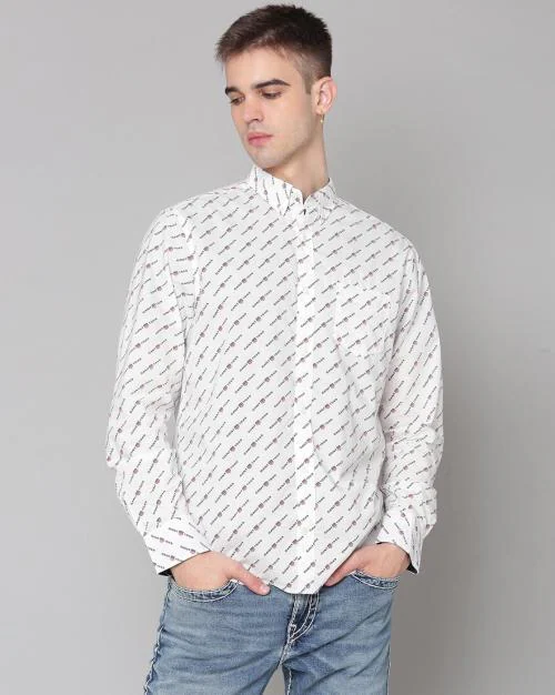 Men Typography Regular Fit Shirt