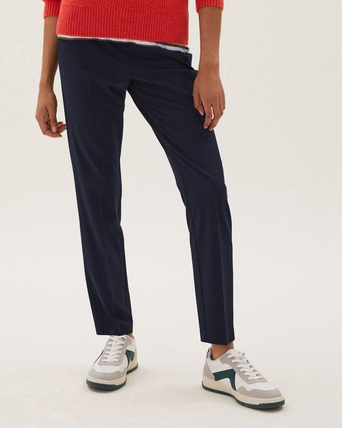 Slim Fit Ankle Grazer Trousers with Stretch