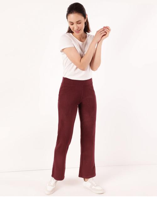High-Rise Flat-Front Trousers