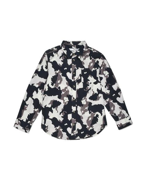 Pure Cotton Camouflage Spread-Collar Shirt