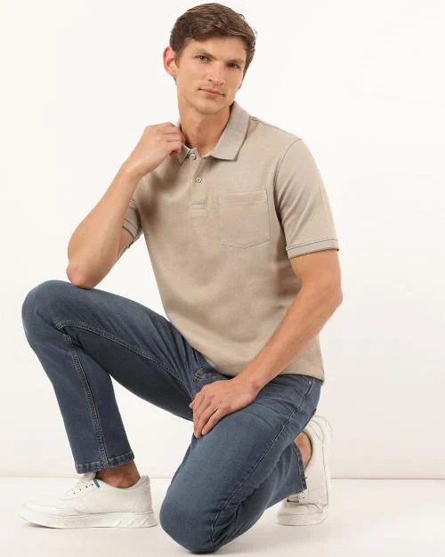Plain Modal Mix Polo T-Shirt