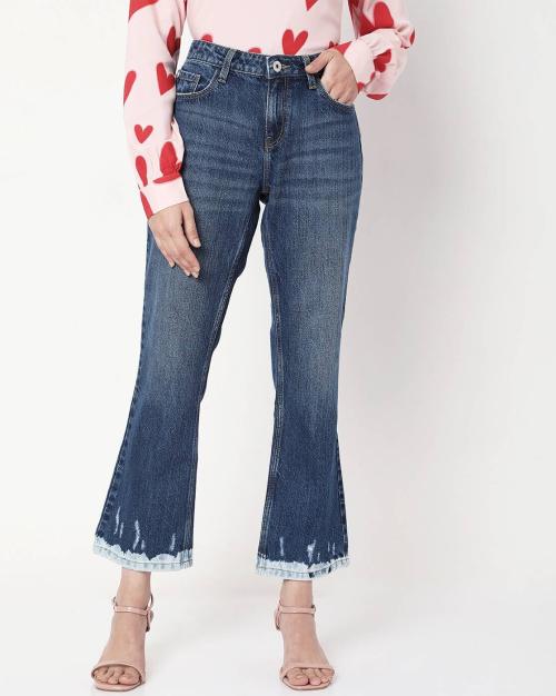 Mid-Washed Straight Jeans