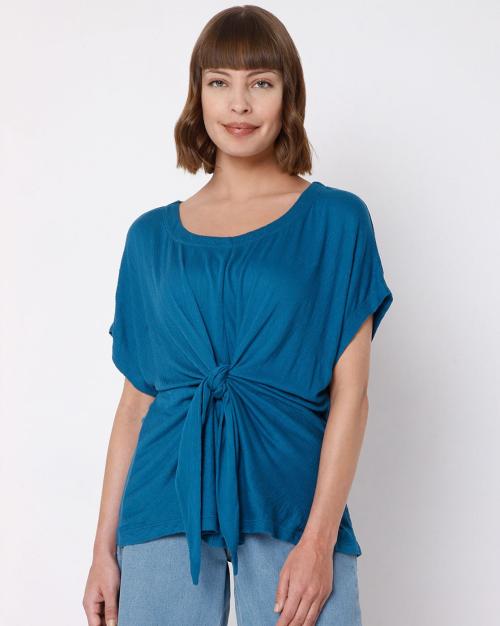 Front Tie-Up Knot Top