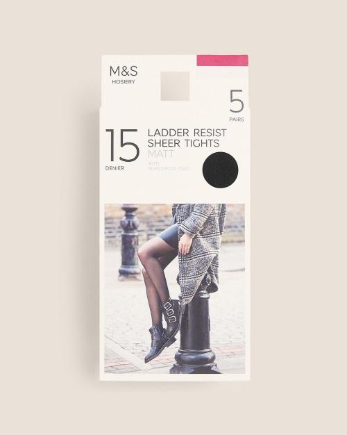 Pack of 5 Solid Sheer Stockings