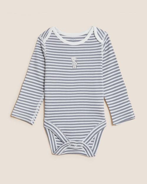 Striped Teddy Bear Pure Cotton Bodysuit