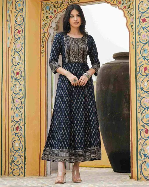 Floral Print Gown Dress