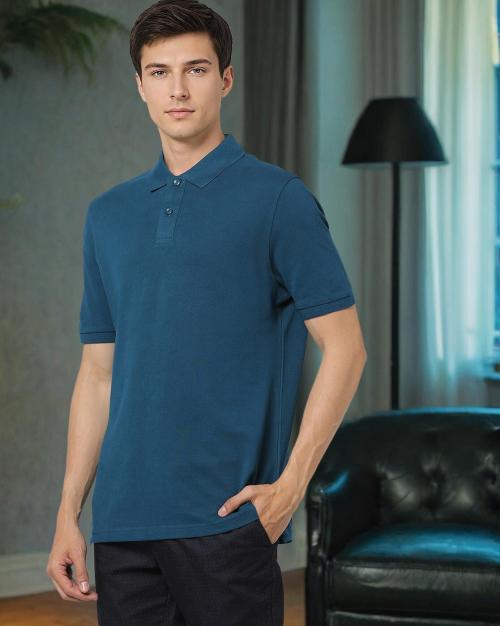 Regular Fit Pure Cotton Pique Polo T-Shirt