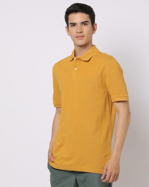Buy Regular Fit Pure Cotton Pique Polo TShirt Online at Best Prices in
