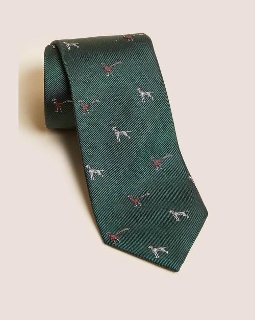 pheasant print tie