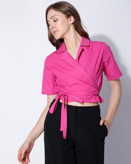 Collar Neck Crop Top