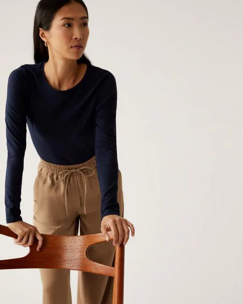 Cotton Rich Slim Fit Long Sleeve Top