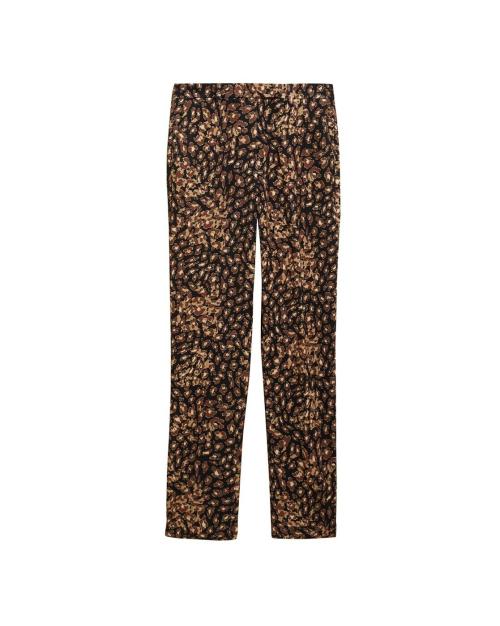 Crepe Animal Print Slim Fit Trousers