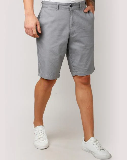 Men Flat-Front Regular Fit Shorts