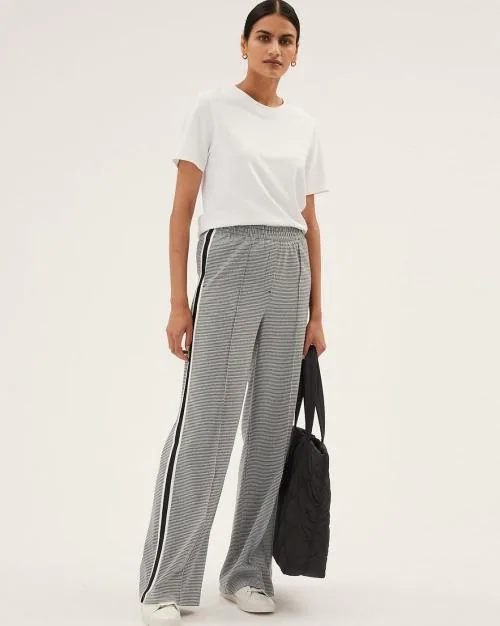 Checked Wide Leg Trousers