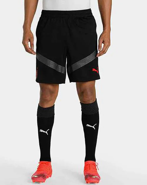 Puma Men Black Polyester A. C. Milan Football Training Shorts