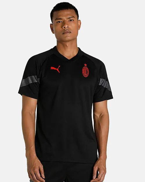 Puma Men Black Polyester A. C. Milan Football Training Shorts