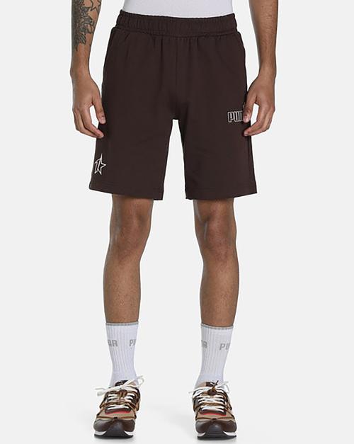 Puma Men Brown Cotton KL Rahul Grunge Logo Shorts