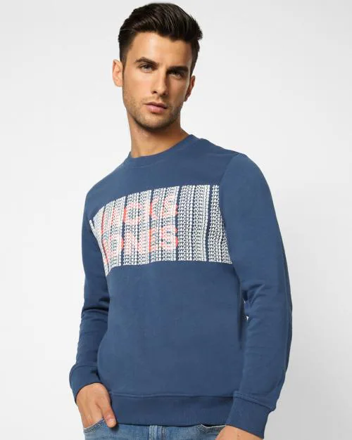 Brand Print Ribbed Hema Sweatshirt