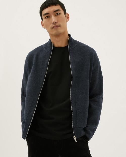Zip-Front Bomber Jacket with Patch Pockets
