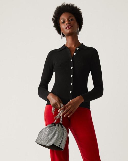 Front-Open Cardigan with Button Closure