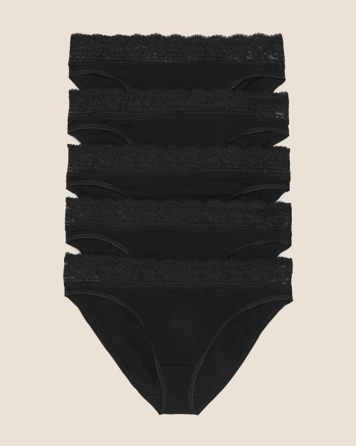 Buy Pack of 5 Cotton Lycra & Lace Panties Online at Best Prices in