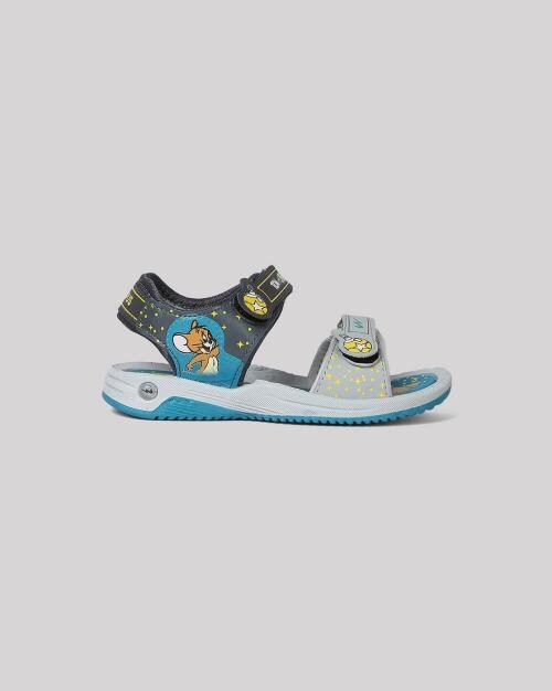Tom & Jerry Print Sandals with Velcro Fastening 
