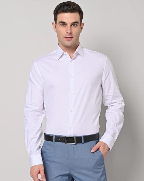 Men Regular Fit Easy Iron Pure Cotton Shirt