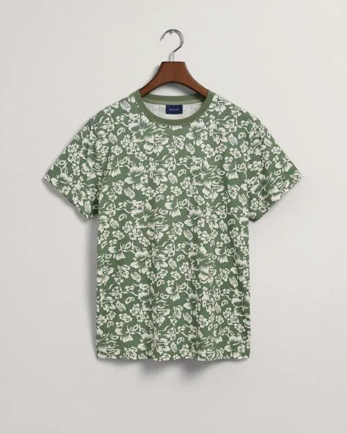 Regular Fit Floral Print Crew-Neck T-Shirt