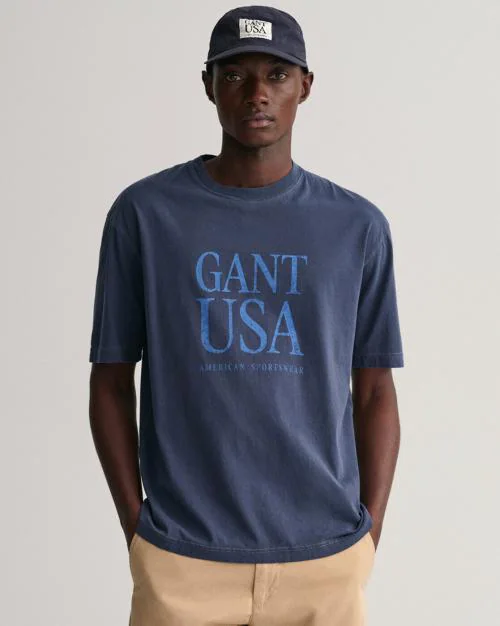 Regular Fit Typographic Print Crew- Neck T-Shirt