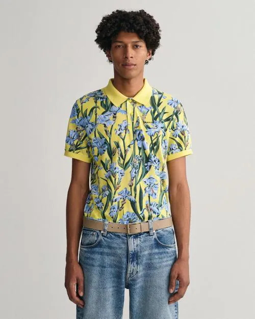 Regular Fit Floral Print Polo T-Shirt