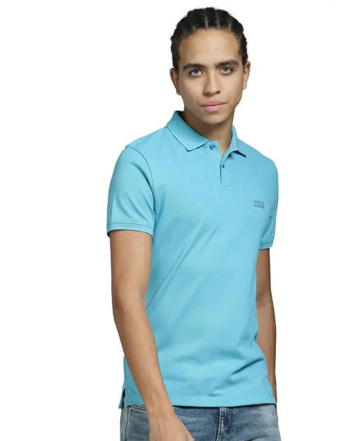 Slim Fit Logo Print Polo T-Shirt