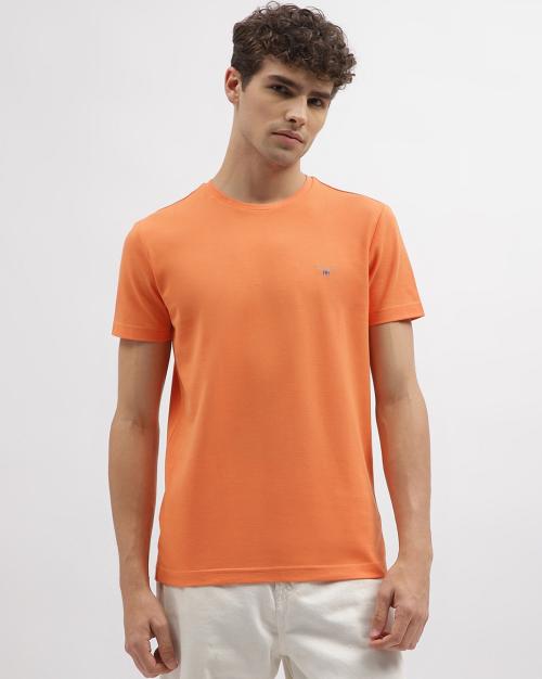 Regular Fit Crew-Neck T-Shirt with Short Sleeves