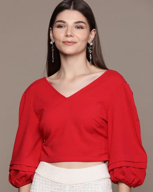 Fitted Top with Back Tie-Up