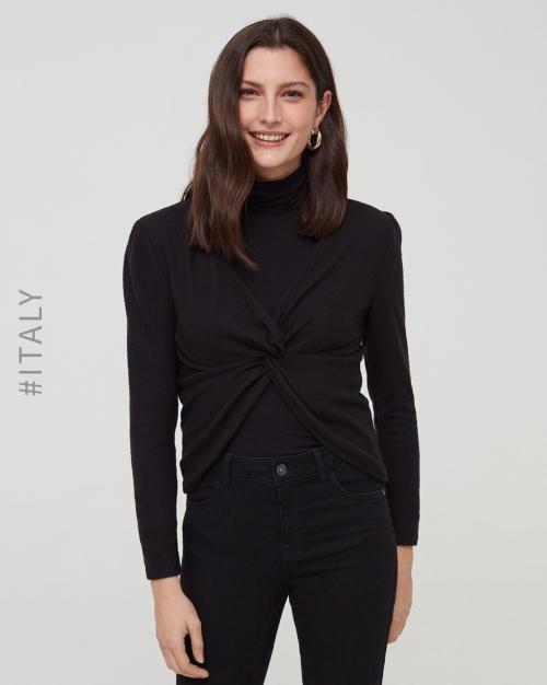 Turtle-Neck Cinched Top