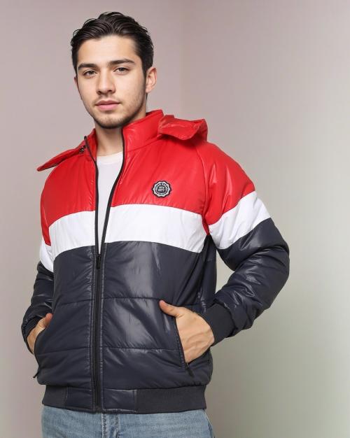 Slim Fit Biker Jacket with Detachable Hood