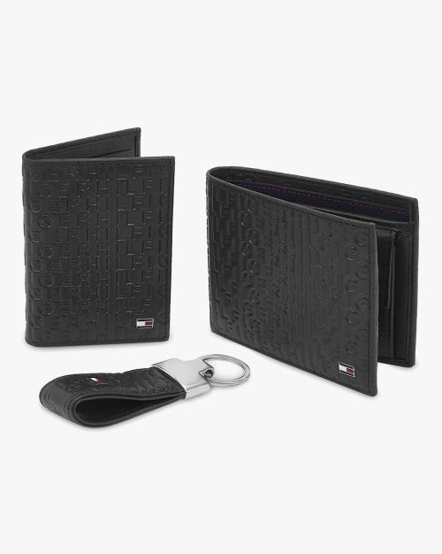 Genuine Leather Bifold Wallet with Card Holder & Keychain JioMart