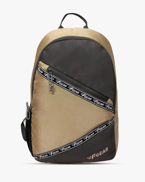 Colourblock Backpack with Brand Print