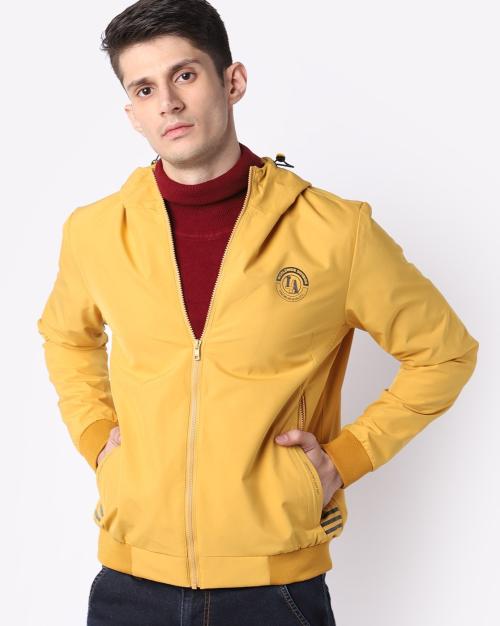 Zip-Front Hooded Windcheater with Slip Pockets