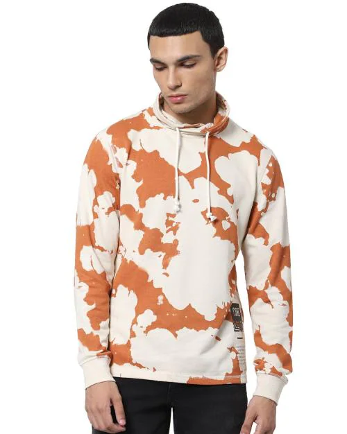 Printed Cowl-Neck Sweatshirt