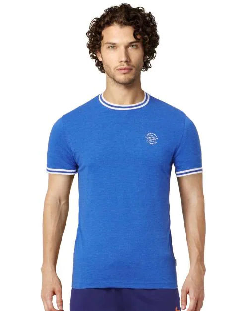 Buy Slim Fit CrewNeck TShirt with Placement Brand Print Online at