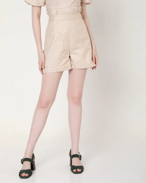 High-Rise Flat-Front Shorts