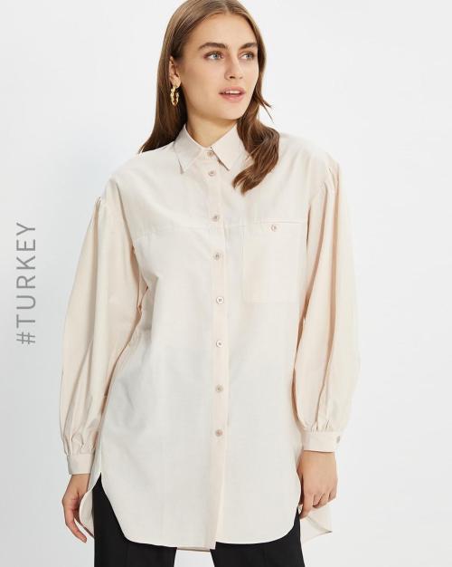 Shirt Top with Balloon Sleeves