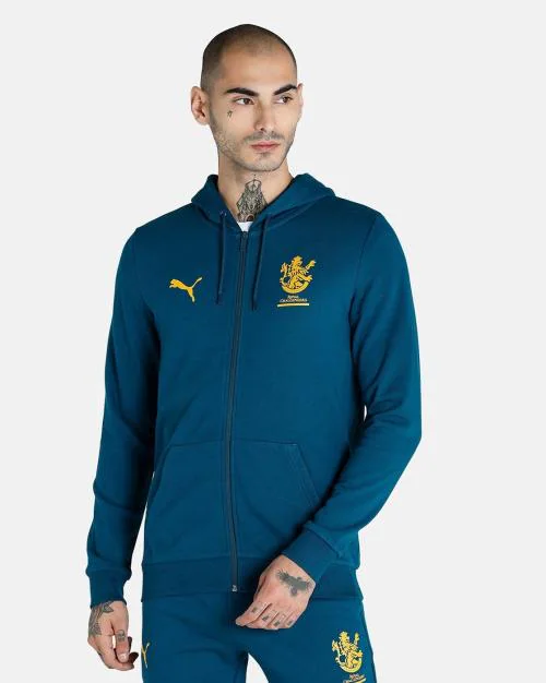 Royal Challengers Bangalore RCB Zip-Front Hoodie with Insert Pockets