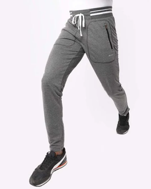 Men Heathered Slim Fit Track Pants Gym Athleisure