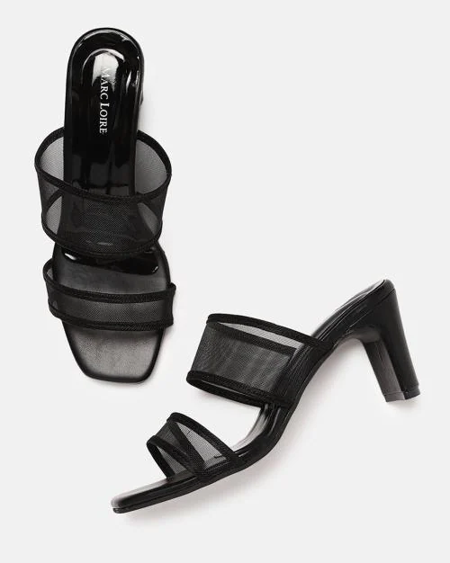 Strappy Slip-On Chunky Heels