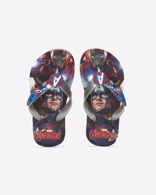 Marvel Avengers Print Thong-Strap Flip-Flops
