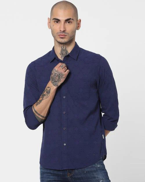 Men Printed Slim Fit Shirt